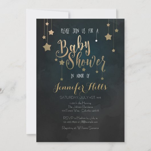 Twinkle Twinkle Little Star Baby shower Invitation Kaart (Voorkant)