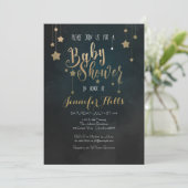 Twinkle Twinkle Little Star Baby shower Invitation Kaart (Staand voorkant)