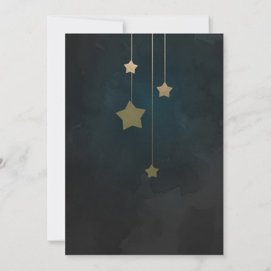 Twinkle Twinkle Little Star Baby shower Invitation Kaart (Achterkant)