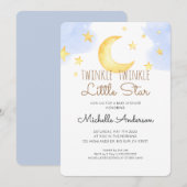 Twinkle Twinkle Little Star Baby shower Invitation Kaart (Voorkant / Achterkant)