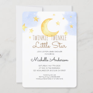 Twinkle Twinkle Little Star Baby shower Invitation Kaart