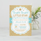 Twinkle Twinkle Little Star Baby shower Invitation Kaart (Staand voorkant)
