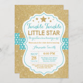Twinkle Twinkle Little Star Baby shower Invitation Kaart (Voorkant / Achterkant)