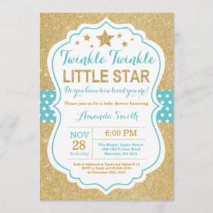 Twinkle Twinkle Little Star Baby shower Invitation Kaart