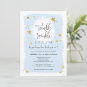 Twinkle Twinkle Little Star Baby shower Invitation Kaart (Staand voorkant)