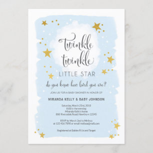 Twinkle Twinkle Little Star Baby shower Invitation Kaart