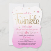 Twinkle Twinkle Little Star Baby shower Invitation Kaart (Voorkant)