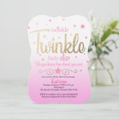 Twinkle Twinkle Little Star Baby shower Invitation Kaart (Staand voorkant)