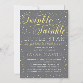 Twinkle Twinkle Little Star Baby shower Invitation Kaart
