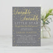 Twinkle Twinkle Little Star Baby shower Invitation Kaart (Staand voorkant)