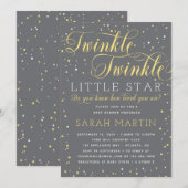 Twinkle Twinkle Little Star Baby shower Invitation Kaart (Voorkant / Achterkant)