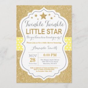 Twinkle Twinkle Little Star Baby shower Invitation Kaart