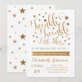 Twinkle Twinkle Little Star Baby shower Invitation Kaart (Voorkant / Achterkant)