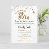 Twinkle Twinkle Little Star Baby shower Invitation Kaart (Staand voorkant)