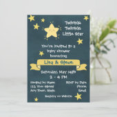 Twinkle Twinkle Little Star Baby shower Invitation Kaart (Staand voorkant)