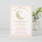 Twinkle Twinkle Little Star Baby shower Invitation Kaart (Staand voorkant)