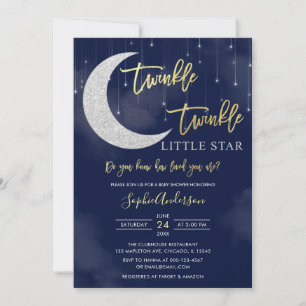Twinkle Twinkle Little Star Baby shower Invitation Kaart
