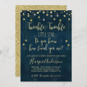Twinkle Twinkle Little Star Baby shower Invitation Kaart (Voorkant / Achterkant)