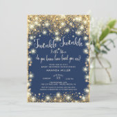 Twinkle Twinkle Little Star Baby shower Invitation Kaart (Staand voorkant)