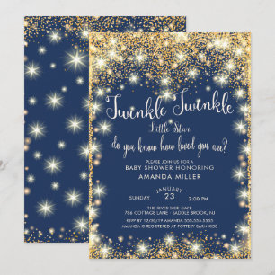 Twinkle Twinkle Little Star Baby shower Invitation Kaart