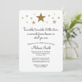 Twinkle Twinkle Little Star Baby shower Invitation Kaart (Staand voorkant)