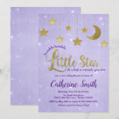 Twinkle Twinkle Little Star Baby shower Invitation Kaart (Voorkant / Achterkant)