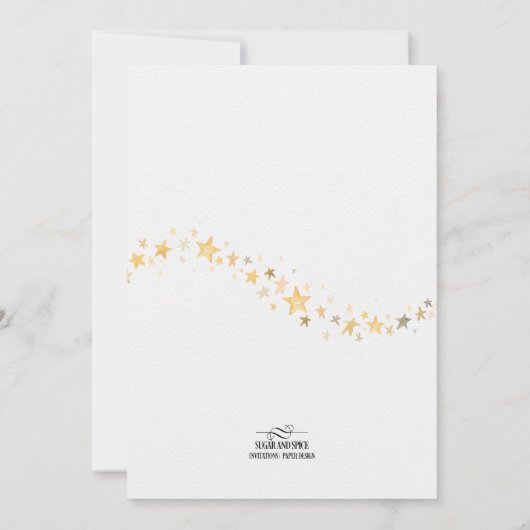 Twinkle Twinkle Little Star Baby shower Invitation Kaart (Achterkant)