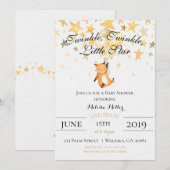 Twinkle Twinkle Little Star Baby shower Invitation Kaart (Voorkant / Achterkant)