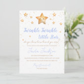 Twinkle Twinkle Little Star Baby Shower Invitation Kaart (Staand voorkant)