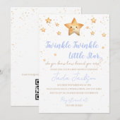 Twinkle Twinkle Little Star Baby Shower Invitation Kaart (Voorkant / Achterkant)