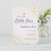 Twinkle Twinkle Little Star Baby shower Invitation Kaart (Staand voorkant)
