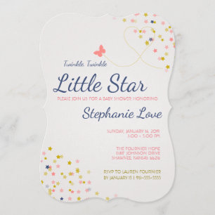 Twinkle Twinkle Little Star Baby shower Invitation Kaart