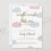 Twinkle Twinkle Little Star Baby shower Invitation Kaart (Voorkant)