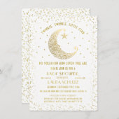 Twinkle Twinkle Little Star Baby shower Invitation Kaart (Voorkant / Achterkant)