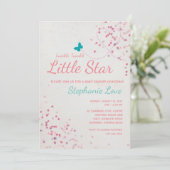 Twinkle Twinkle Little Star Baby shower Invitation Kaart (Staand voorkant)