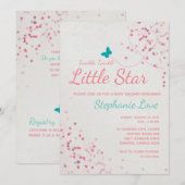 Twinkle Twinkle Little Star Baby shower Invitation Kaart (Voorkant / Achterkant)