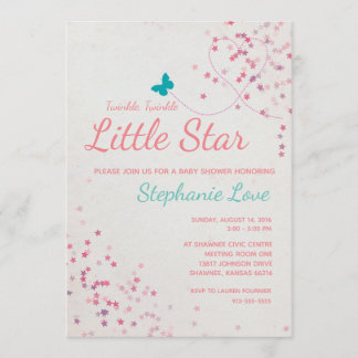 Twinkle Twinkle Little Star Baby shower Invitation Kaart