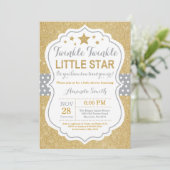 Twinkle Twinkle Little Star Baby shower Invitation Kaart (Staand voorkant)