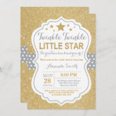 Twinkle Twinkle Little Star Baby shower Invitation Kaart (Voorkant / Achterkant)