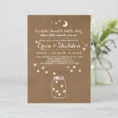 Twinkle Twinkle Little Star Baby shower Invitation Kaart (Staand voorkant)