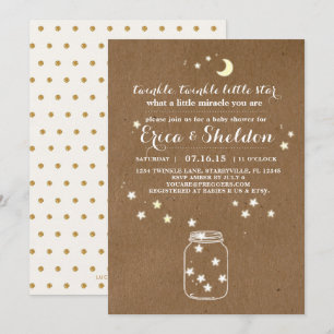 Twinkle Twinkle Little Star Baby shower Invitation Kaart