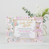 Twinkle Twinkle Little Star Baby shower Invitation Kaart (Staand voorkant)