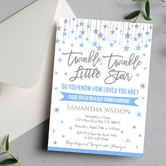 Twinkle Twinkle Little Star Baby Shower Invitation Kaart