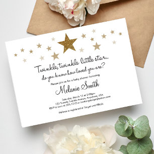 Twinkle Twinkle Little Star Baby shower Invitation Kaart