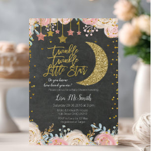 Twinkle Twinkle Little Star Baby shower Invitation Kaart