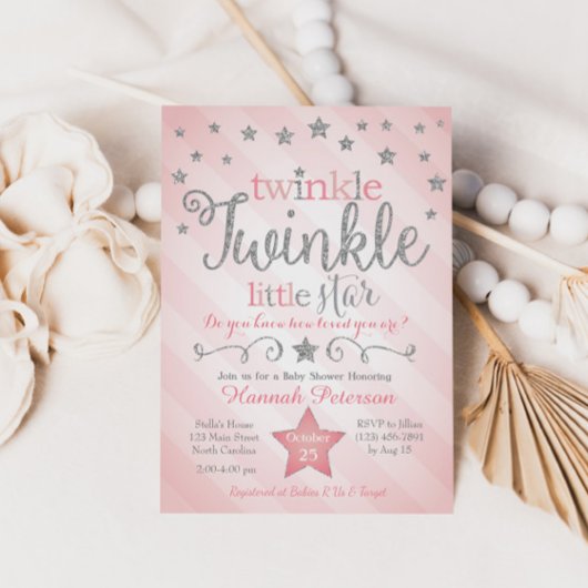 Twinkle Twinkle Little Star Baby shower Invitation Kaart
