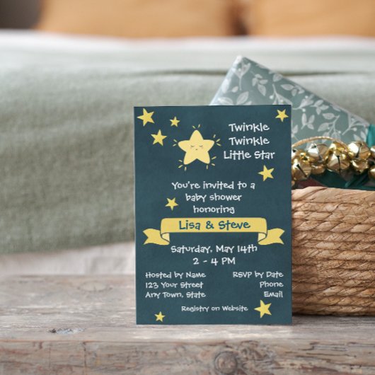 Twinkle Twinkle Little Star Baby shower Invitation Kaart