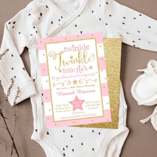Twinkle Twinkle Little Star Baby shower Invitation Kaart