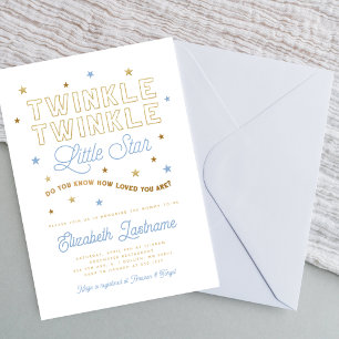 Twinkle Twinkle Little Star Baby shower Invitation Kaart