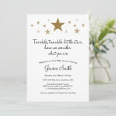 Twinkle Twinkle Little Star Baby shower Invitation Kaart (Staand voorkant)